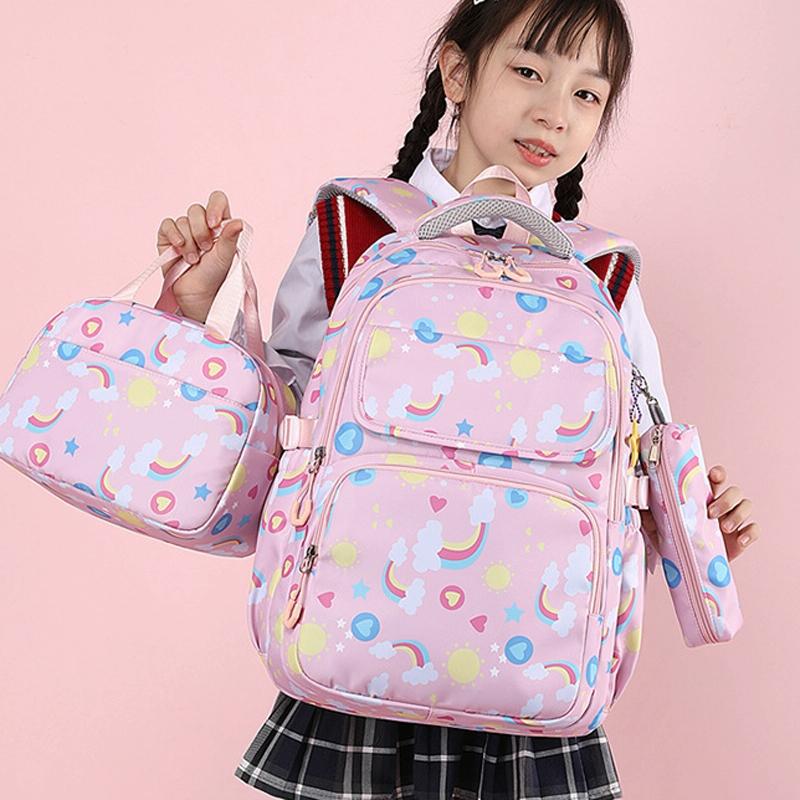 Kids Backpack Set With Lunch Bag & Pencil Case - 3 In 1 - Purple