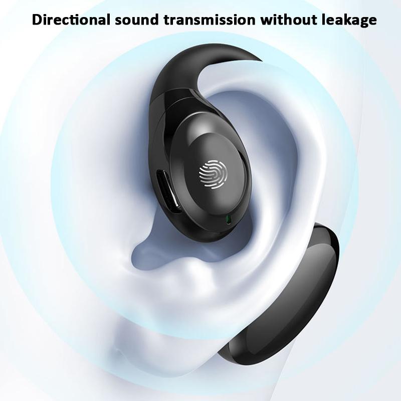 Waterproof Touch Control Wireless Earphones with Ear-hook for Sports - White