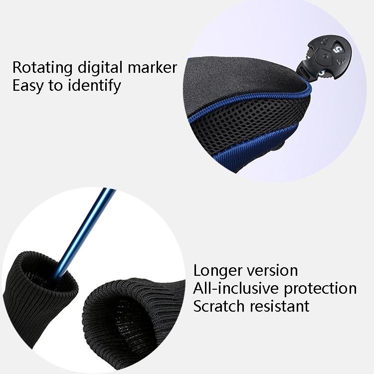 3-In-1 Golf Club Head Cover - No.1 No.3 No.5 - Protective - Red