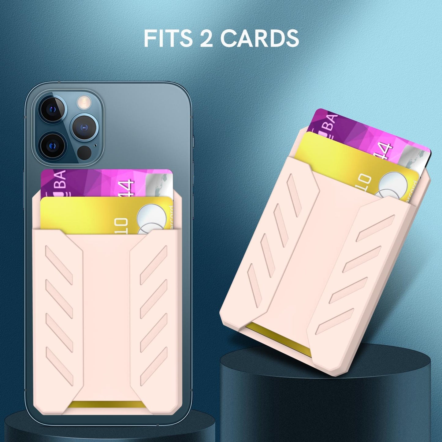 Silicone Adhesive Card Case For Mobile Phones - Gray