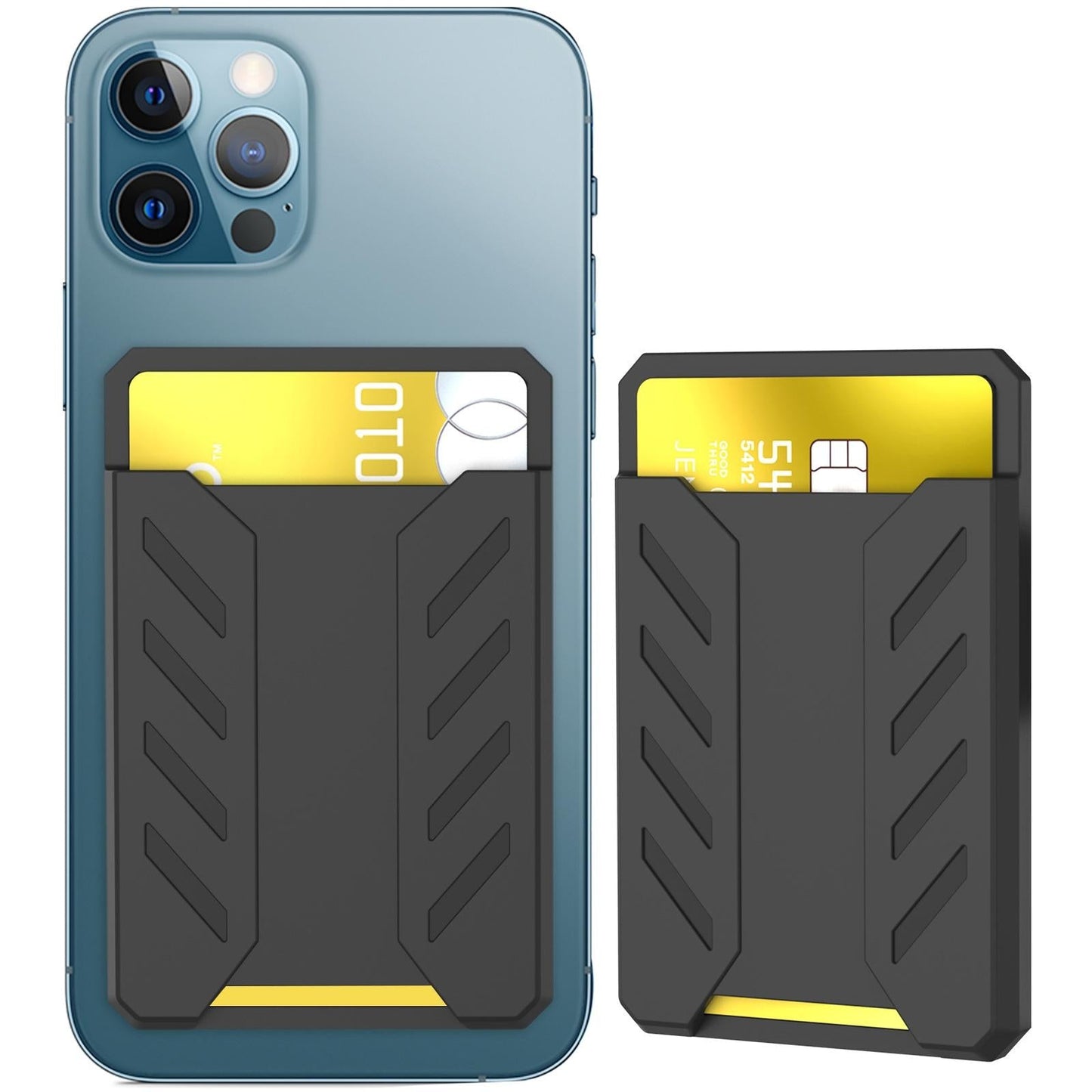 Silicone Adhesive Card Case For Mobile Phones - Gray