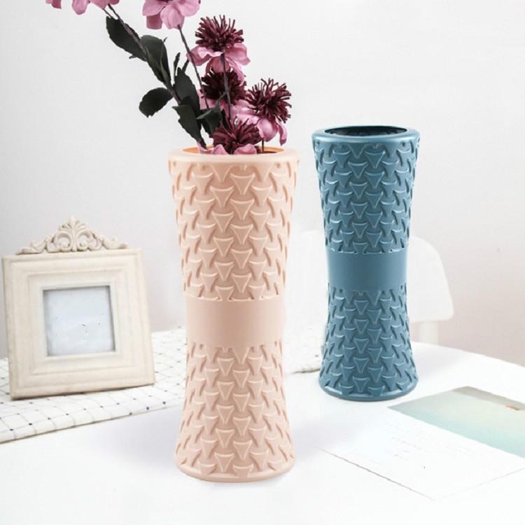 Hydroponic Drop-Resistant Flower Vase For Dry And Wet Arrangements - Blue
