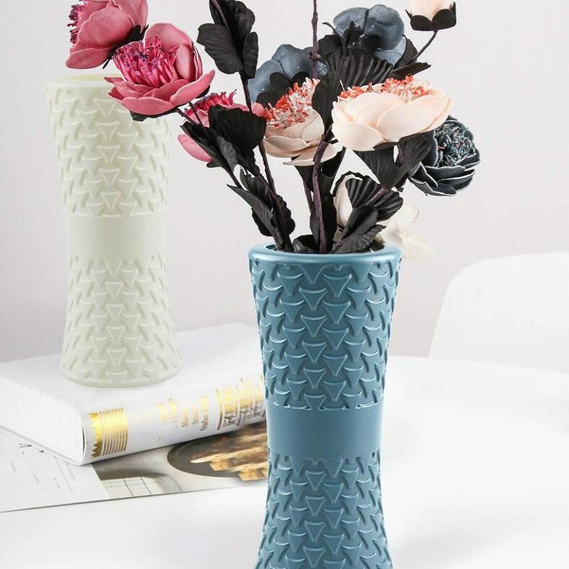 Hydroponic Drop-Resistant Flower Vase For Dry And Wet Arrangements - Blue