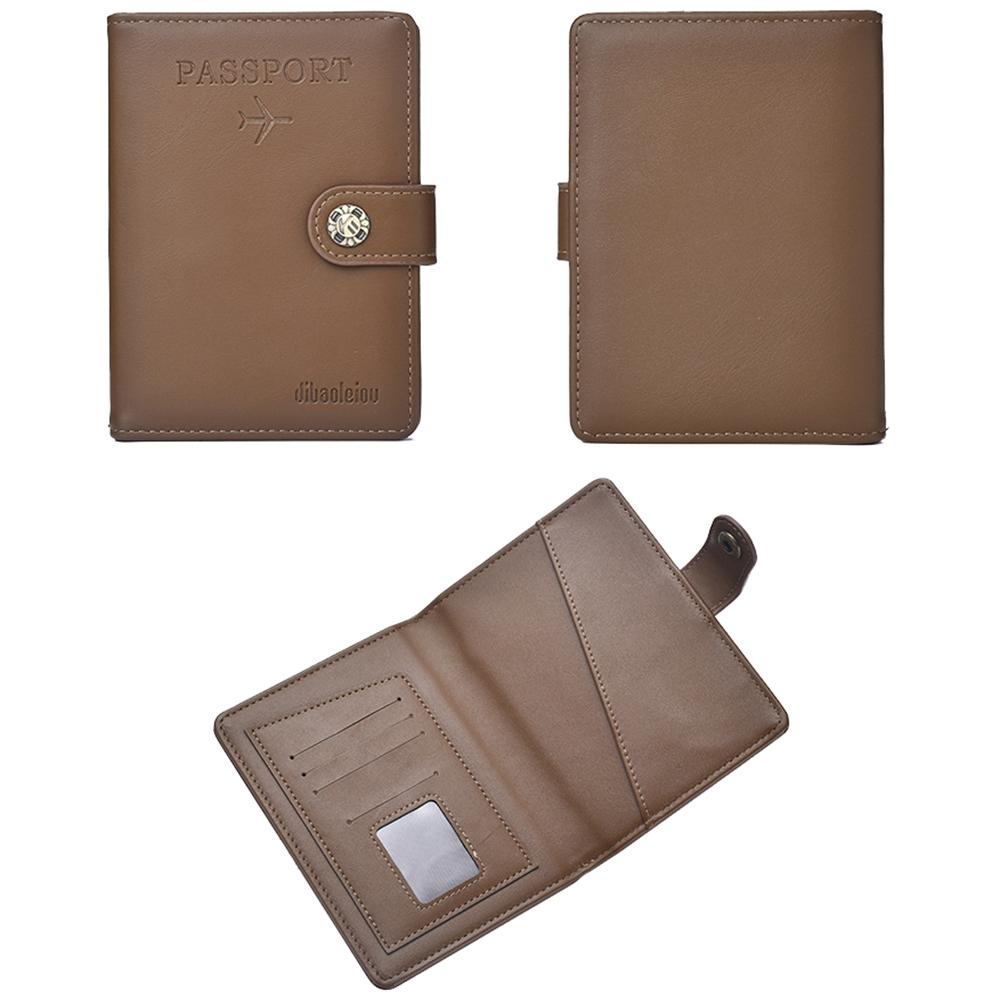 Multi Functional Passport Case With Buckle Dibaoleiou Pu Leather - Black