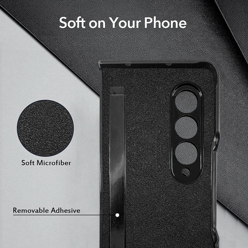 For Samsung Galaxy Z Fold4 5G Litchi Texture Microfiber Case - Brown