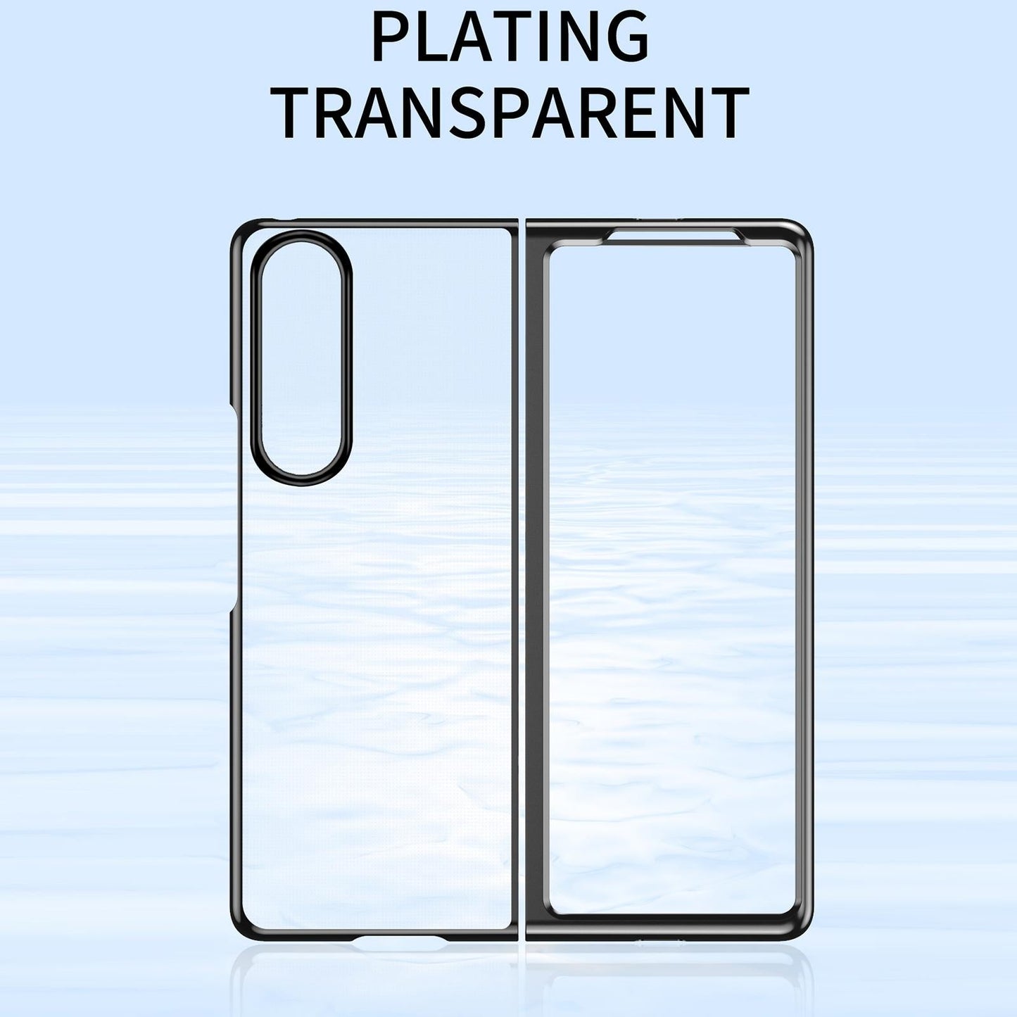 Shockproof Clear Phone Case for Samsung Galaxy z Fold 4 - Black