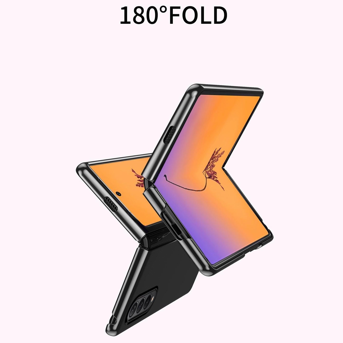 Shockproof Clear Phone Case for Samsung Galaxy z Fold 4 - Black