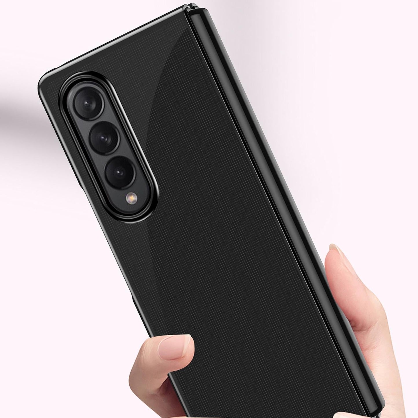 Shockproof Clear Phone Case for Samsung Galaxy z Fold 4 - Black