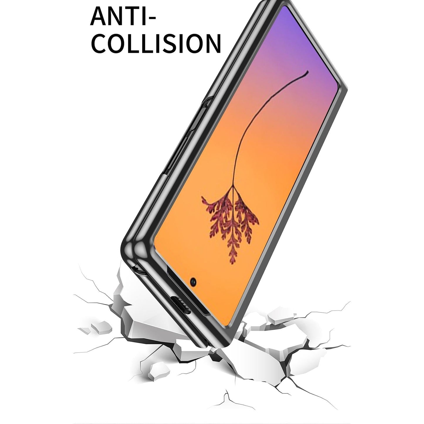 Shockproof Clear Phone Case for Samsung Galaxy z Fold 4 - Black