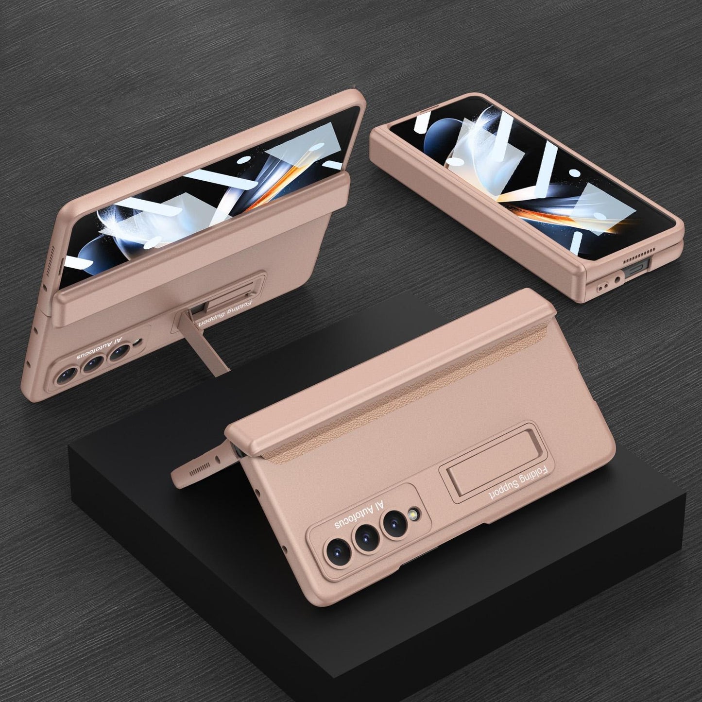 Foldable Magnetic Hinge Case for Samsung Galaxy z Fold 4 - Compact Design - Silver
