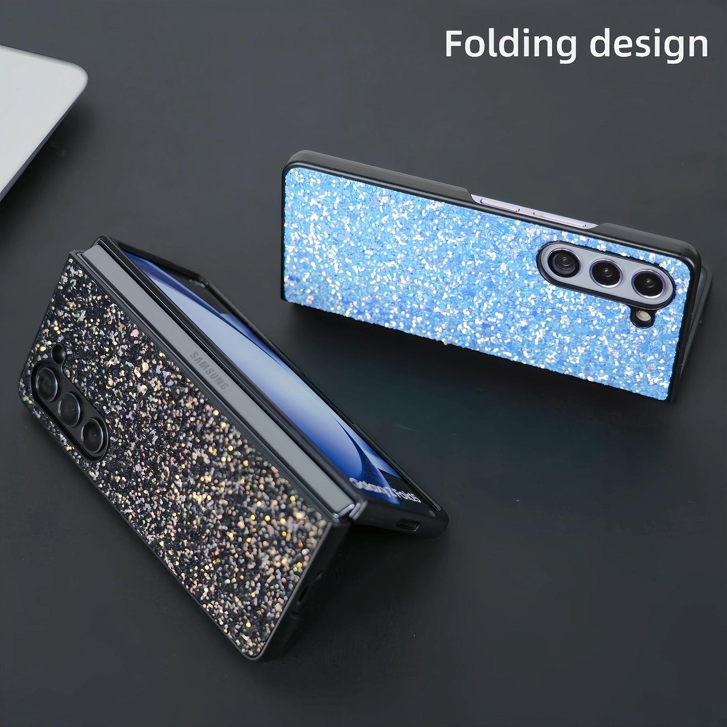 Foldable Diamond Case for Samsung Galaxy z Fold 4 - Compact and Stylish - Flash Green