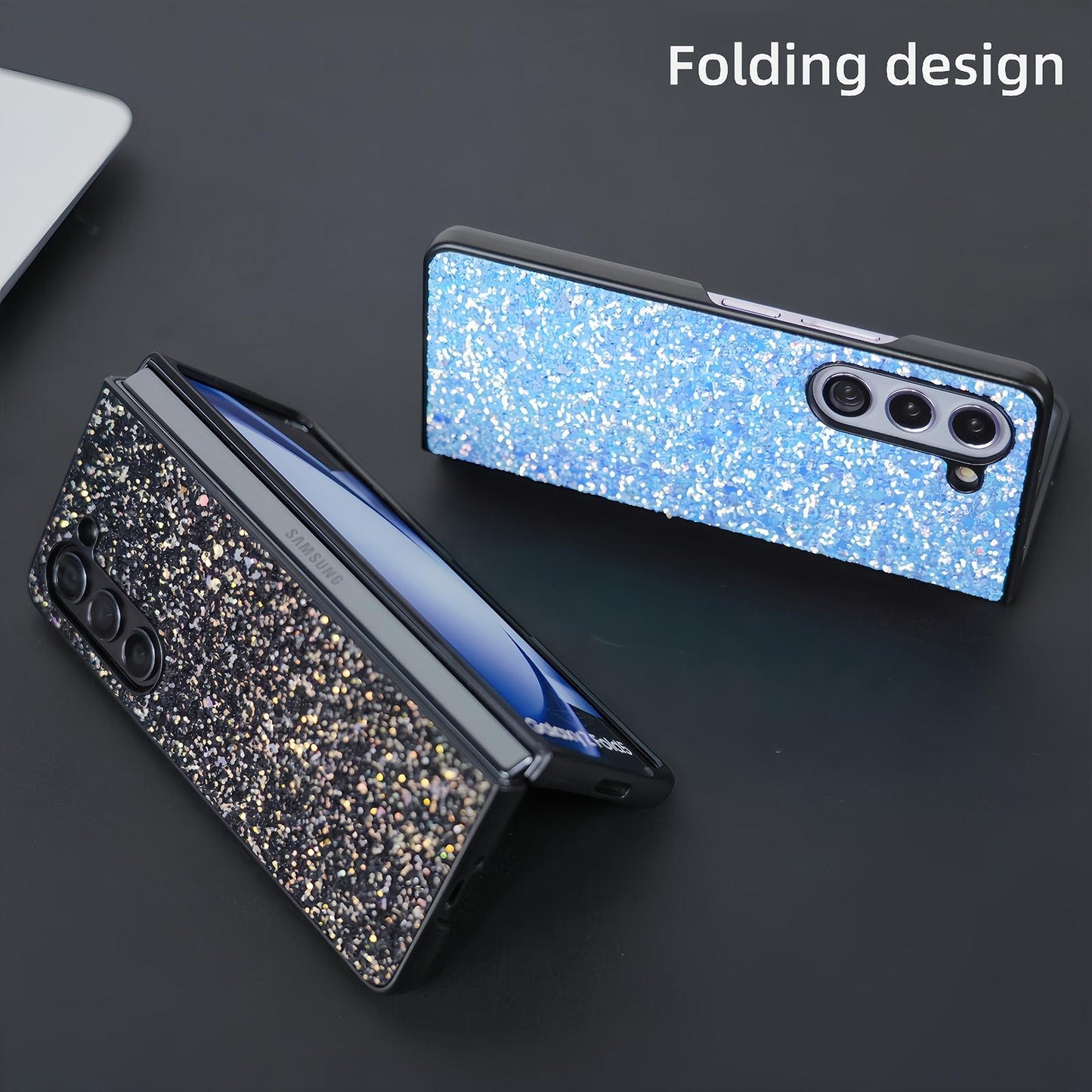 Foldable Diamond Case for Samsung Galaxy z Fold 4 - Compact and Stylish - Flash Green