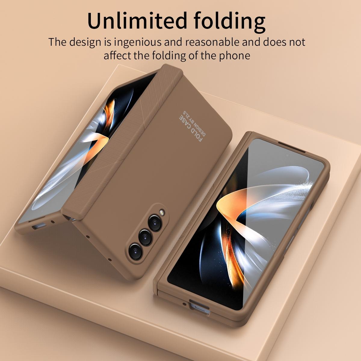 Foldable Phone Case with Pen and Stylus for Samsung Galaxy z Fold 4 / 5g - White