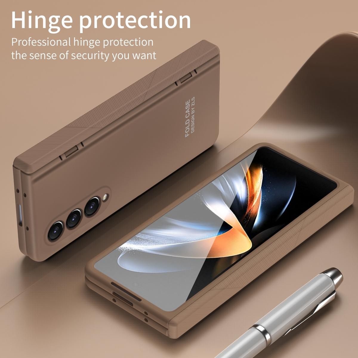 Foldable Phone Case with Pen and Stylus for Samsung Galaxy z Fold 4 / 5g - White