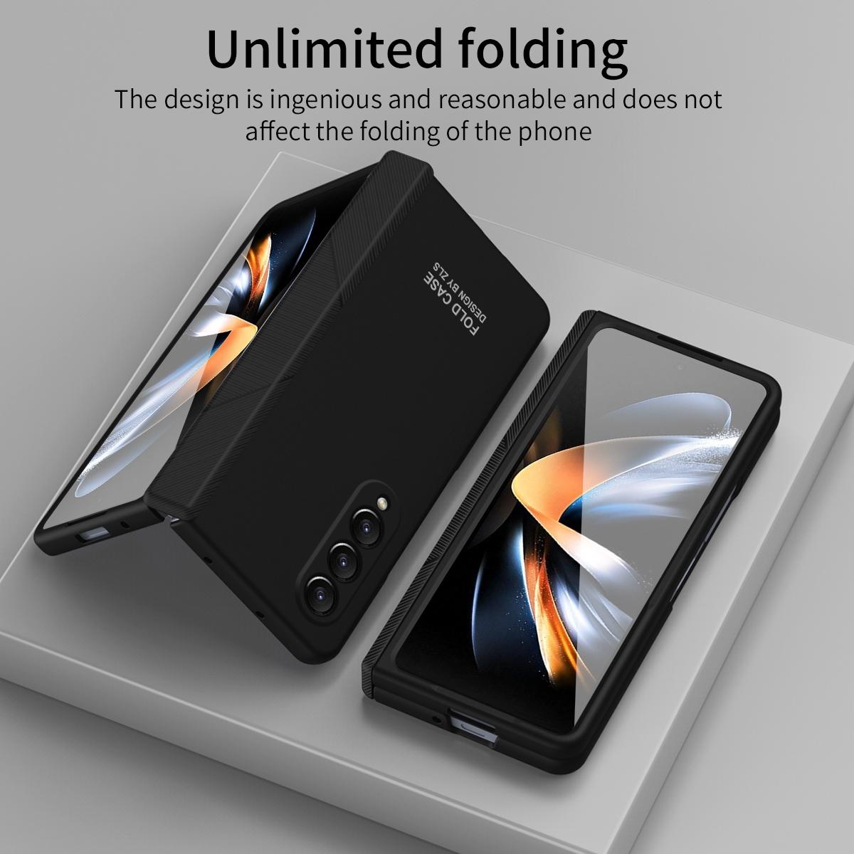 Foldable Phone Case with Pen and Stylus for Samsung Galaxy z Fold 4 / 5g - White