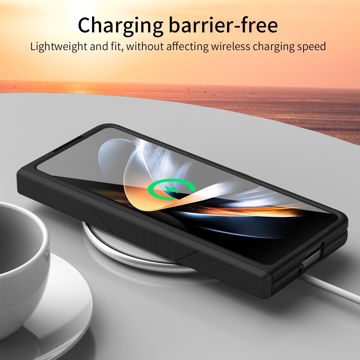 Foldable Phone Case with Pen and Stylus for Samsung Galaxy z Fold 4 / 5g - White