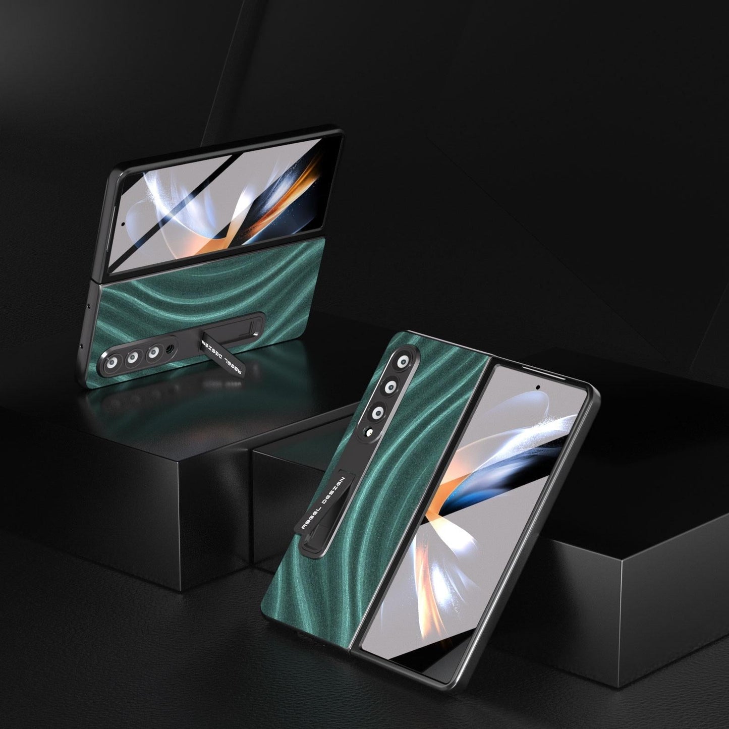 Galactic Pattern Phone Case for Samsung Galaxy z Fold 4 5g - Integrated Protection - Green