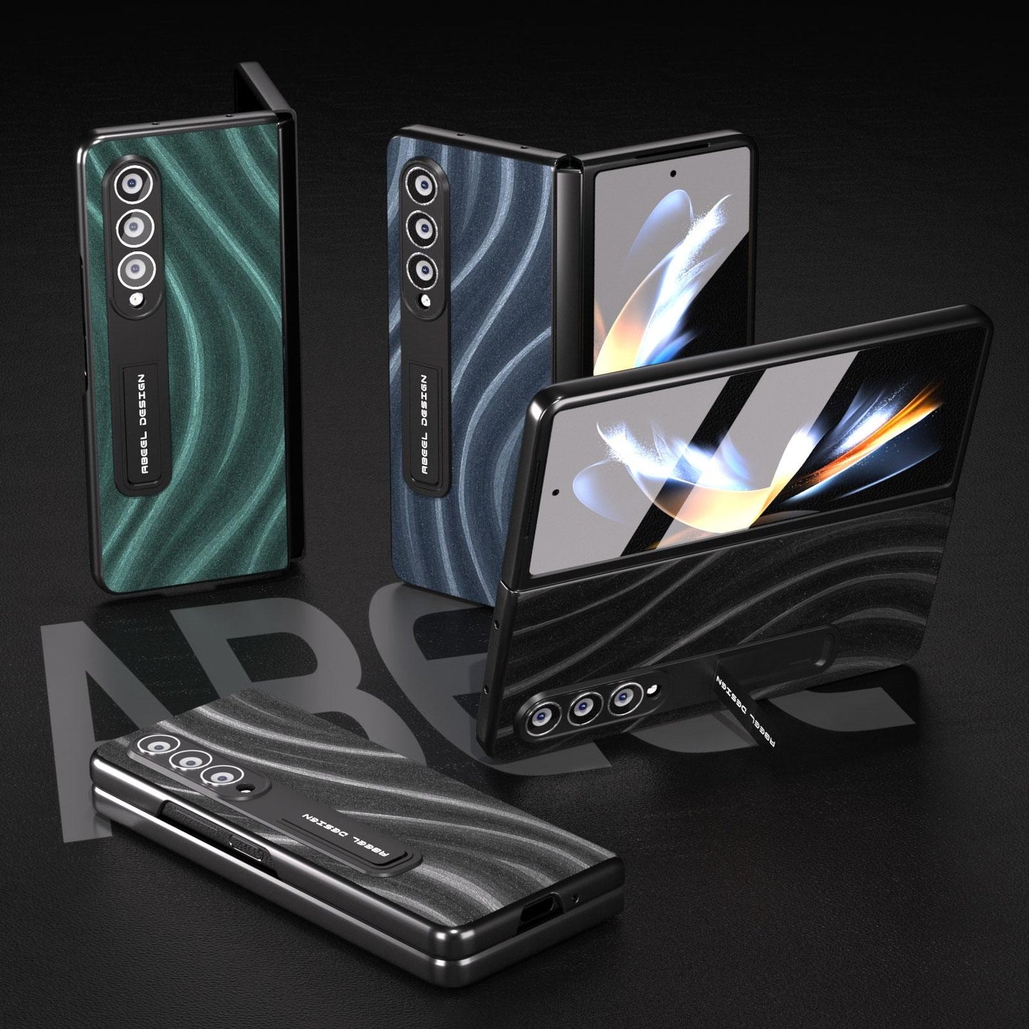 Galactic Pattern Phone Case for Samsung Galaxy z Fold 4 5g - Integrated Protection - Green