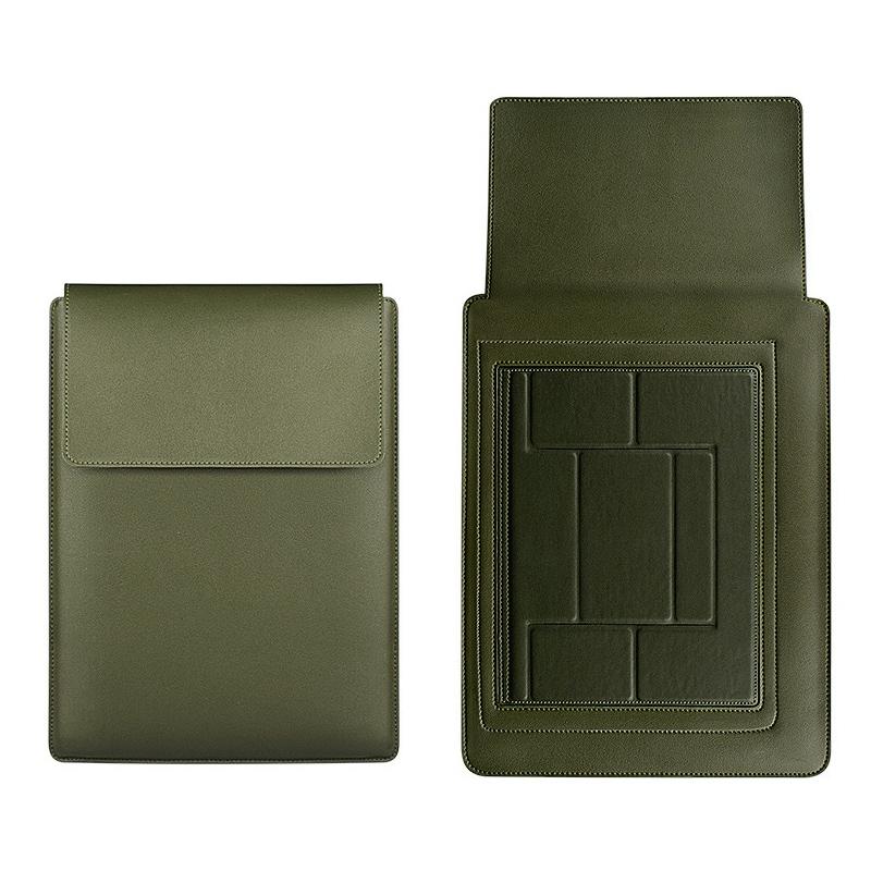 14.1 Inch Laptop Sleeve Leather Carrying Bag - Green