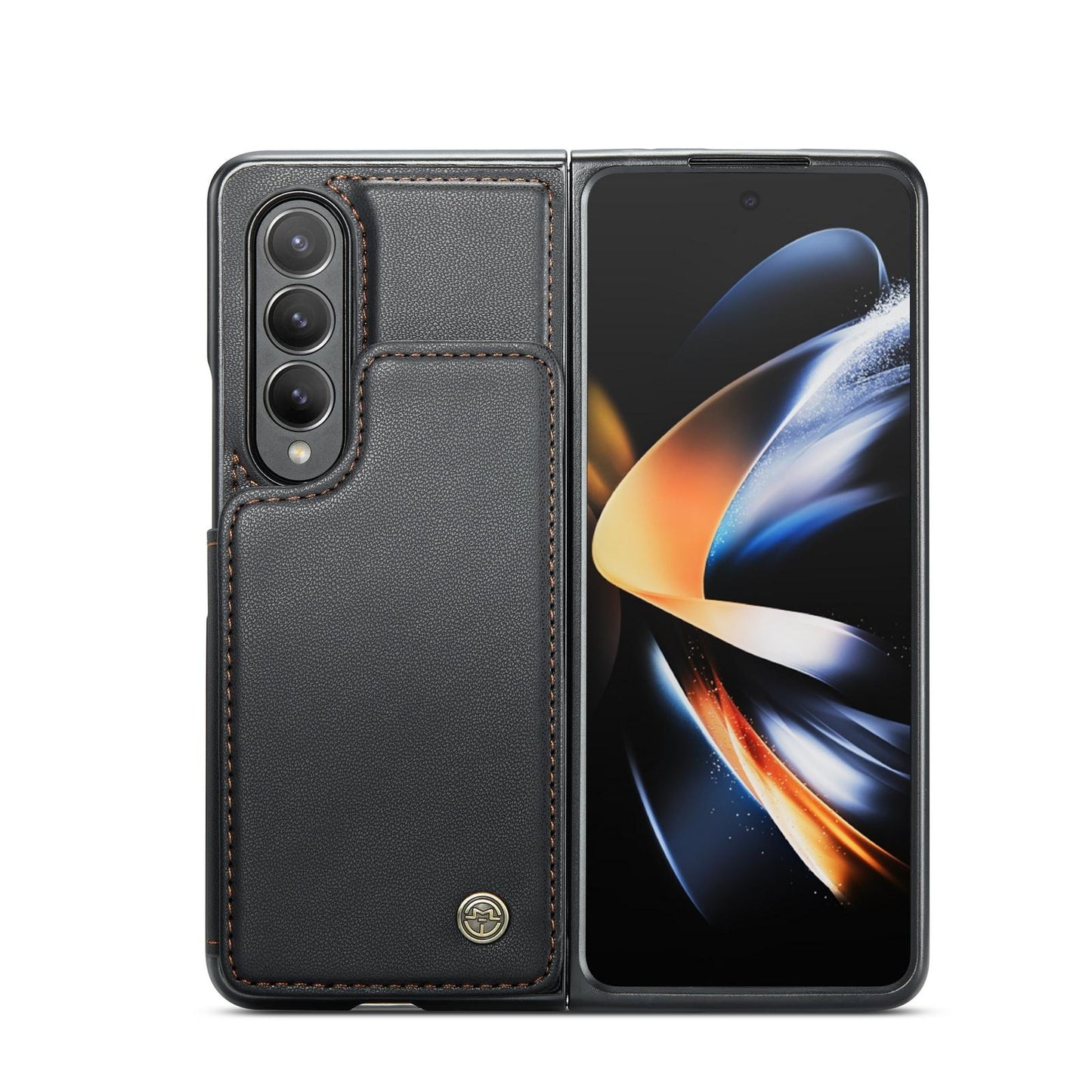 Leather Rfid Phone Case for Samsung Galaxy z Fold 4 5g - Wine Red