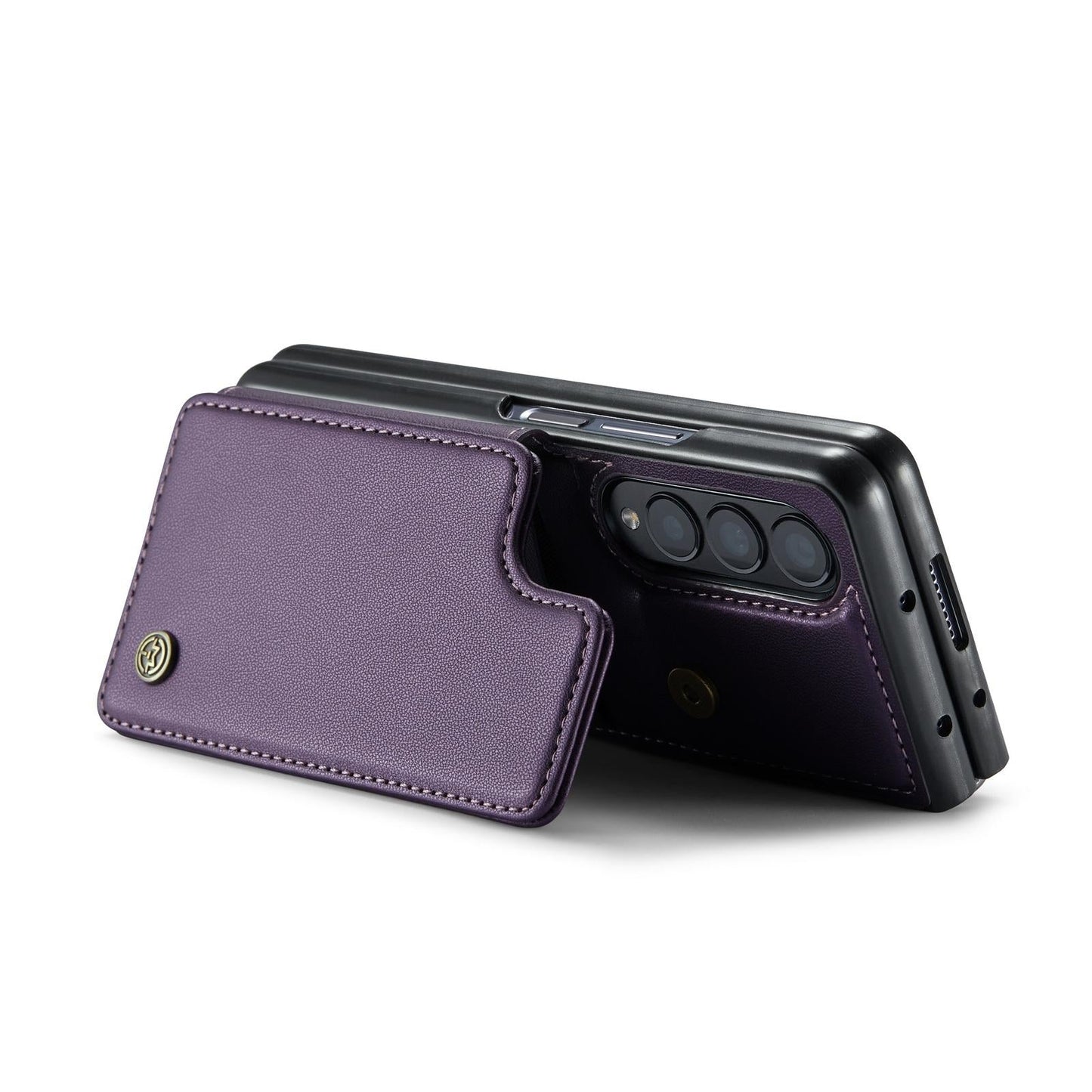 Leather Rfid Phone Case for Samsung Galaxy z Fold 4 5g - Wine Red