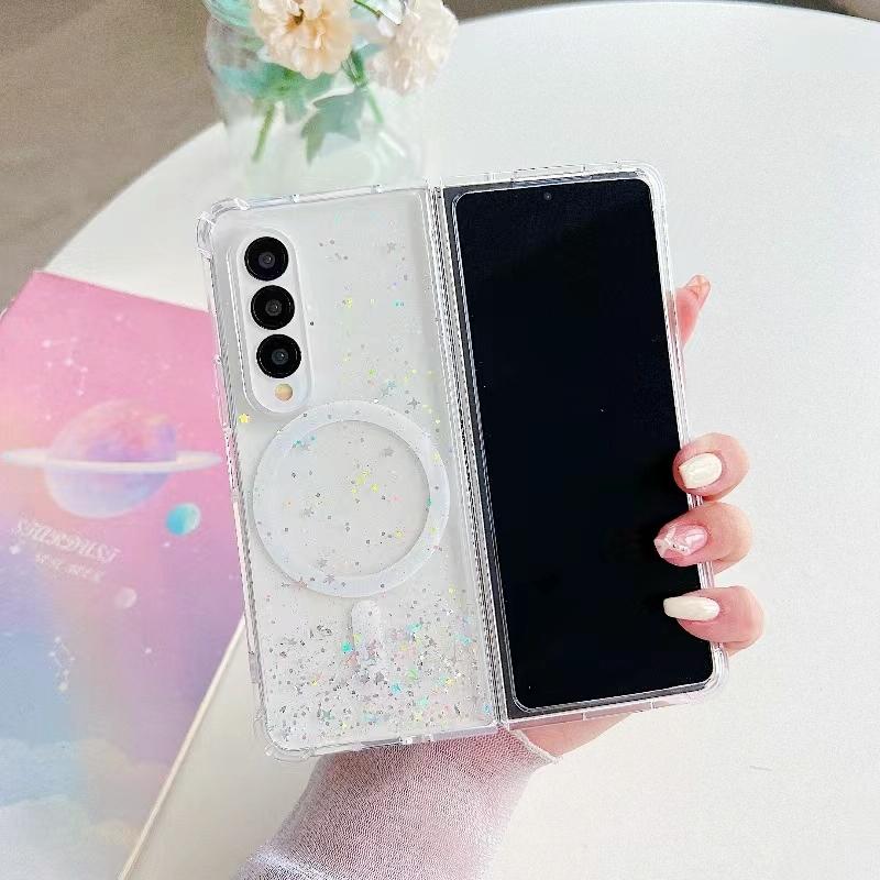 Sparkle Tpu Case for Samsung Galaxy z Fold 4 with Magsafe - Purple