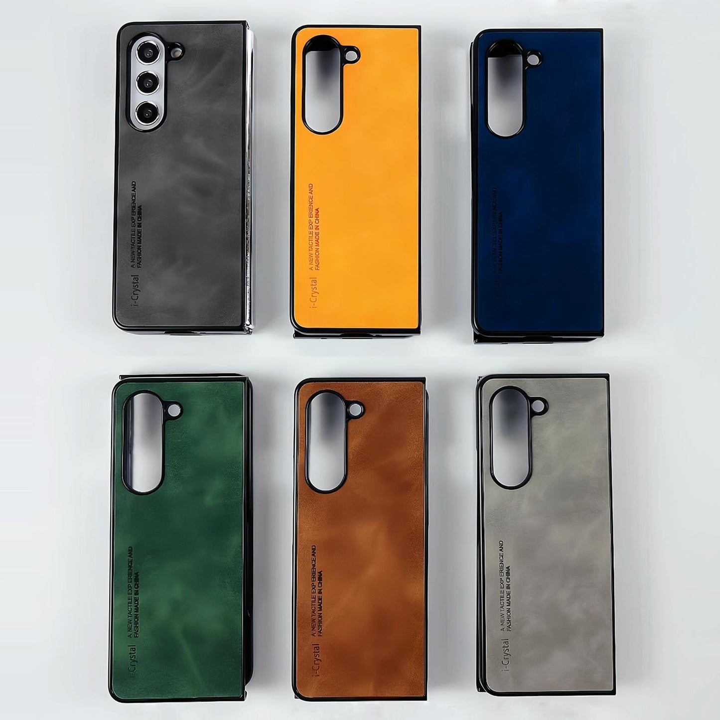 Crystal Leather Foldable Case for Samsung Galaxy z Fold 4 - Dark Grey
