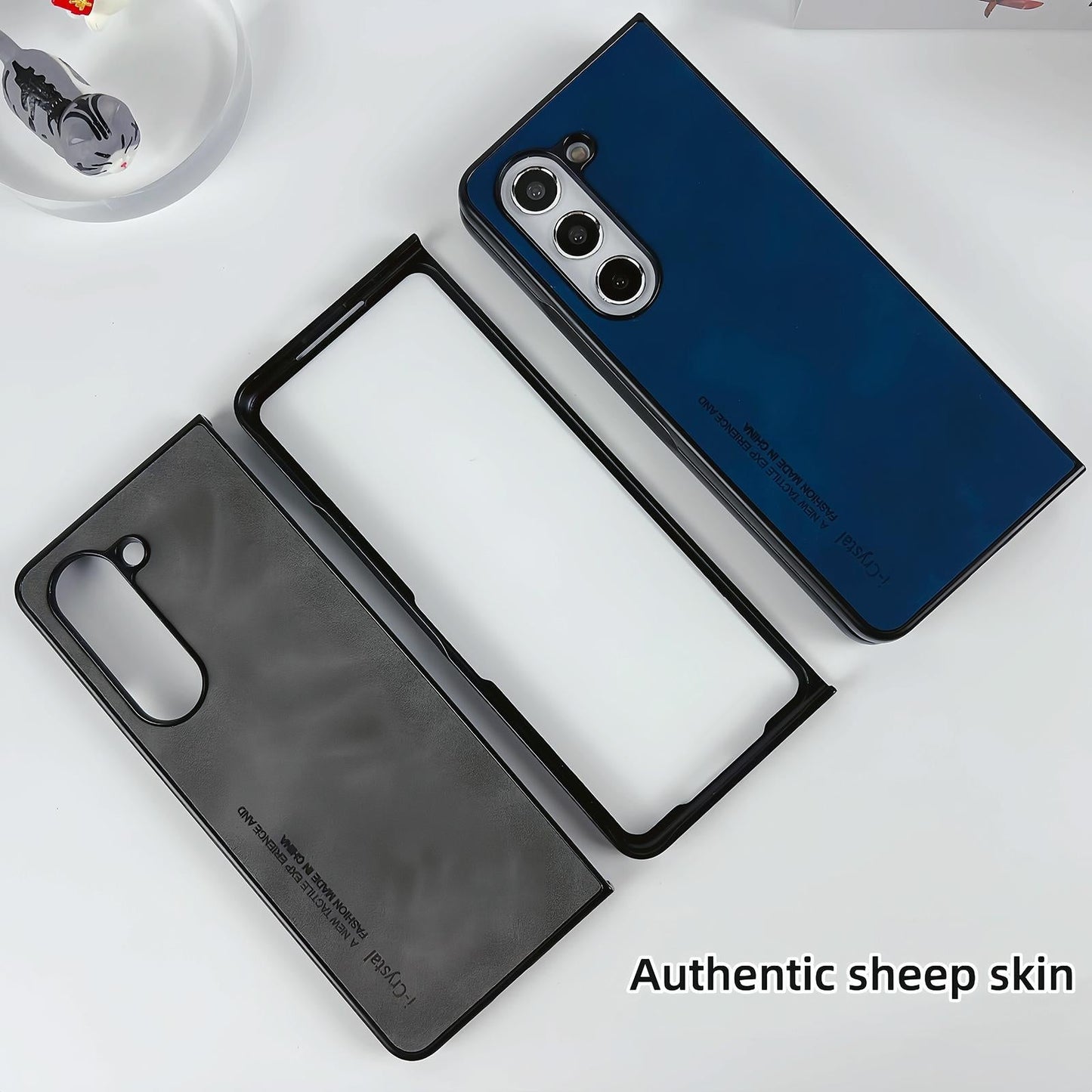 Crystal Leather Foldable Case for Samsung Galaxy z Fold 4 - Dark Grey