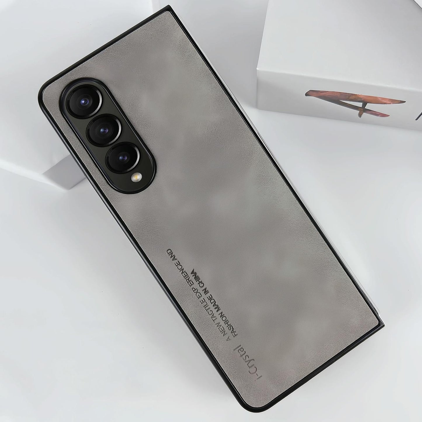 Crystal Leather Foldable Case for Samsung Galaxy z Fold 4 - Dark Grey