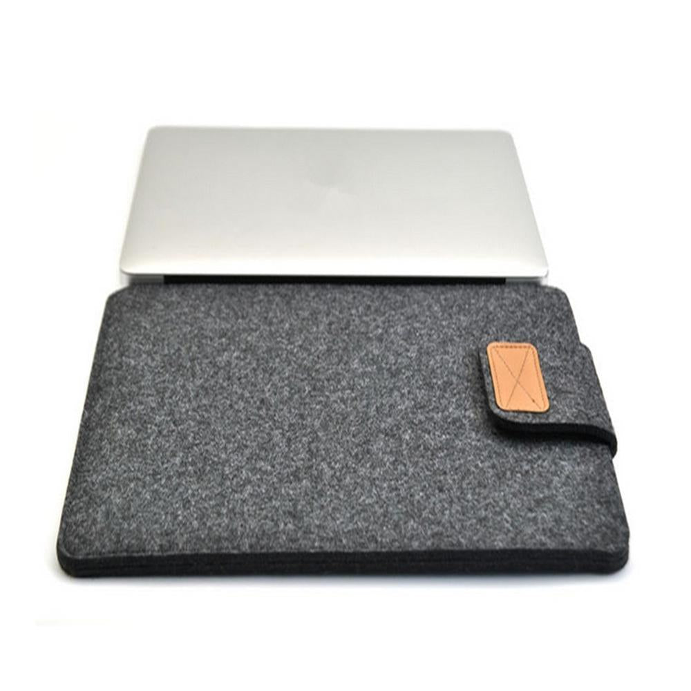 14 Vertical Felt Laptop / Tablet Sleeve Bag - Black - Dark Gray