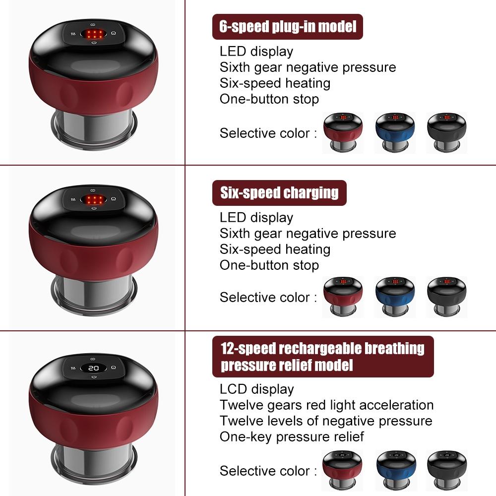 Electric Cupping Massager Compact & Effective - Red Wine