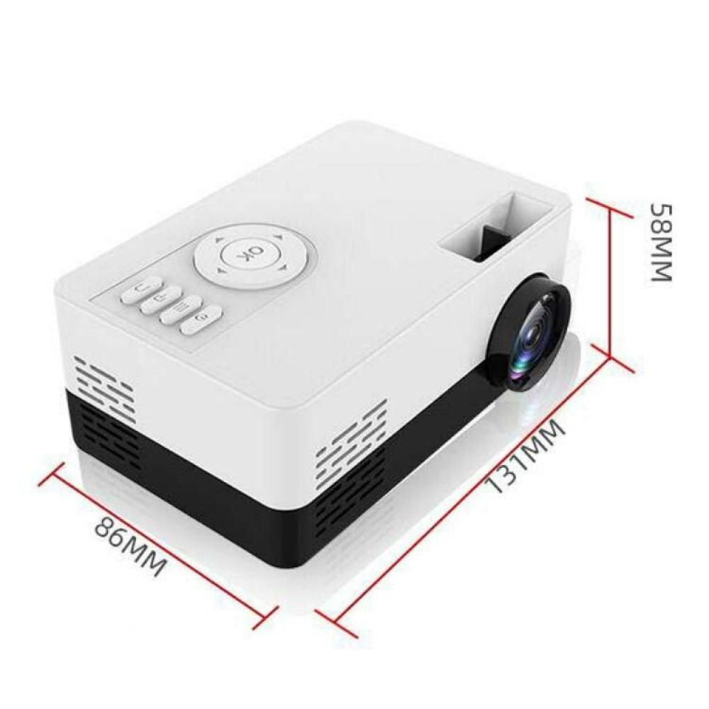 Portable Hd 1080P Led Projector With Tf / Av / Usb Support - Yellow White