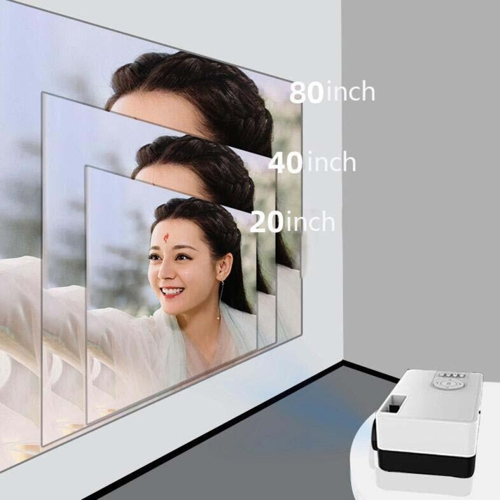 Portable Hd 1080P Led Projector With Tf / Av / Usb Support - Yellow White