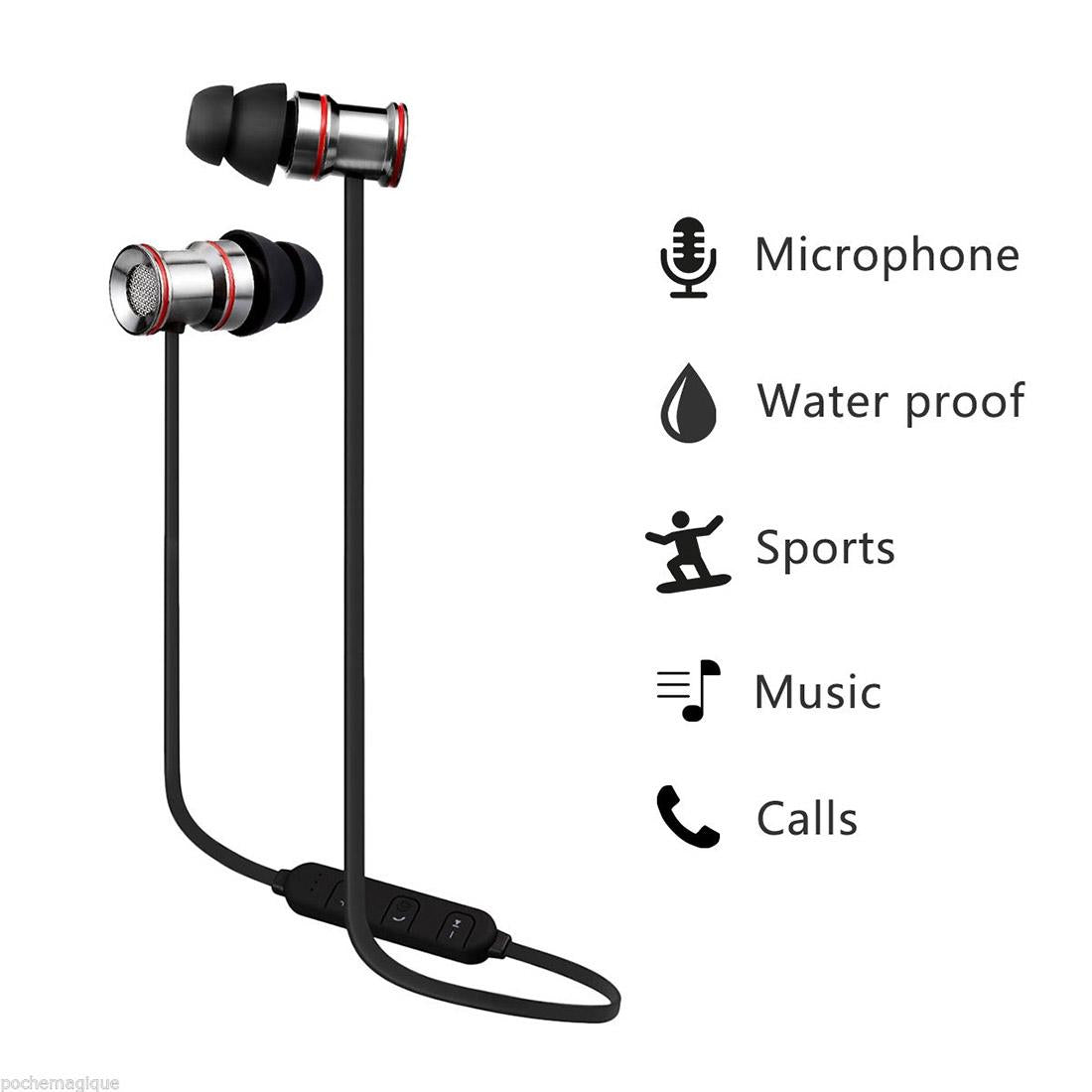 Waterproof Magnetic Sport Earbuds with Mic - Wireless Bluetooth V4.1 - Ip7G9654C