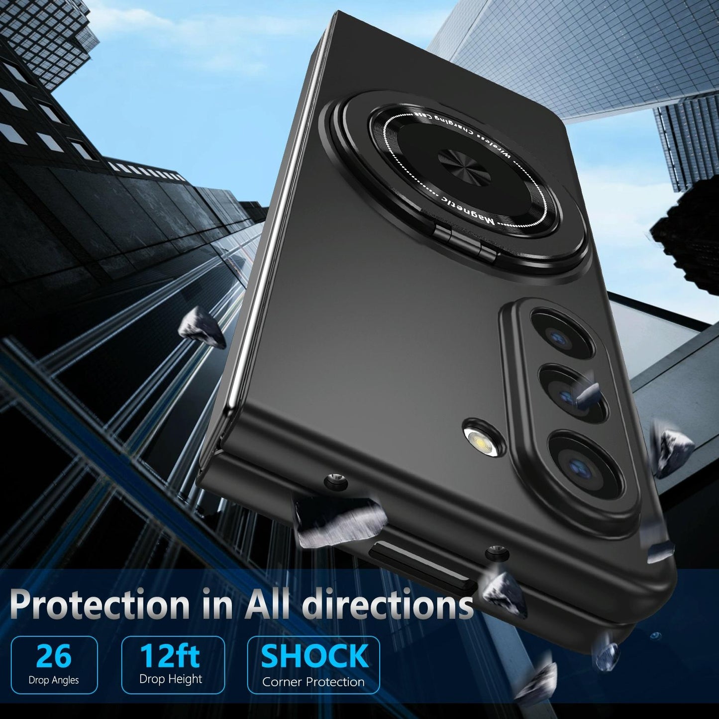 Shockproof 360 Degree Rotating Case for Samsung Galaxy z Fold 4 / 5g - Black