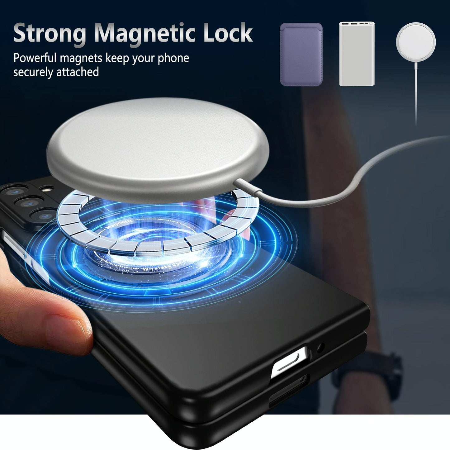Shockproof 360 Degree Rotating Case for Samsung Galaxy z Fold 4 / 5g - Black