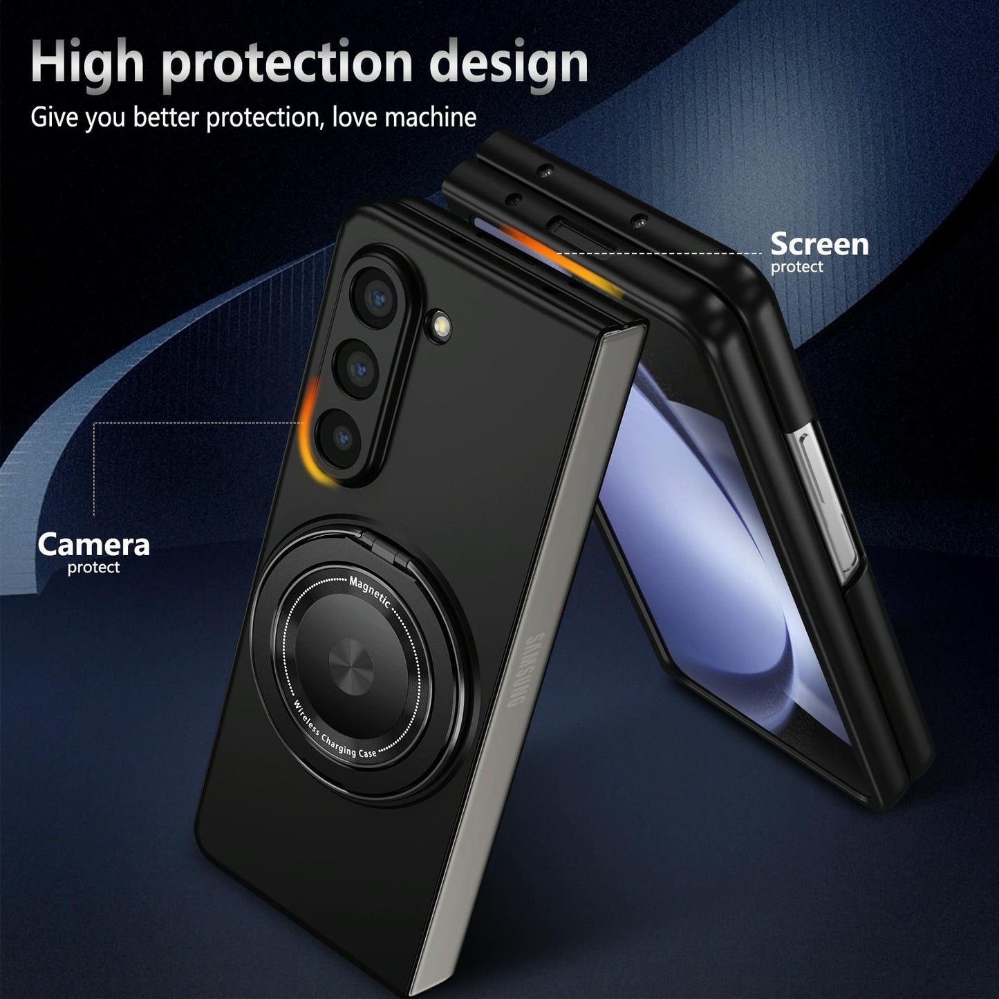 Shockproof 360 Degree Rotating Case for Samsung Galaxy z Fold 4 / 5g - Black