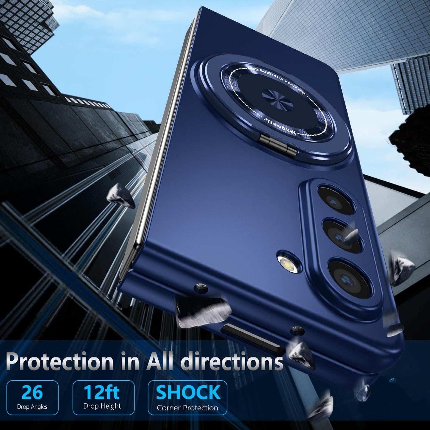 Shockproof 360 Degree Rotating Case for Samsung Galaxy z Fold 4 / 5g - Black