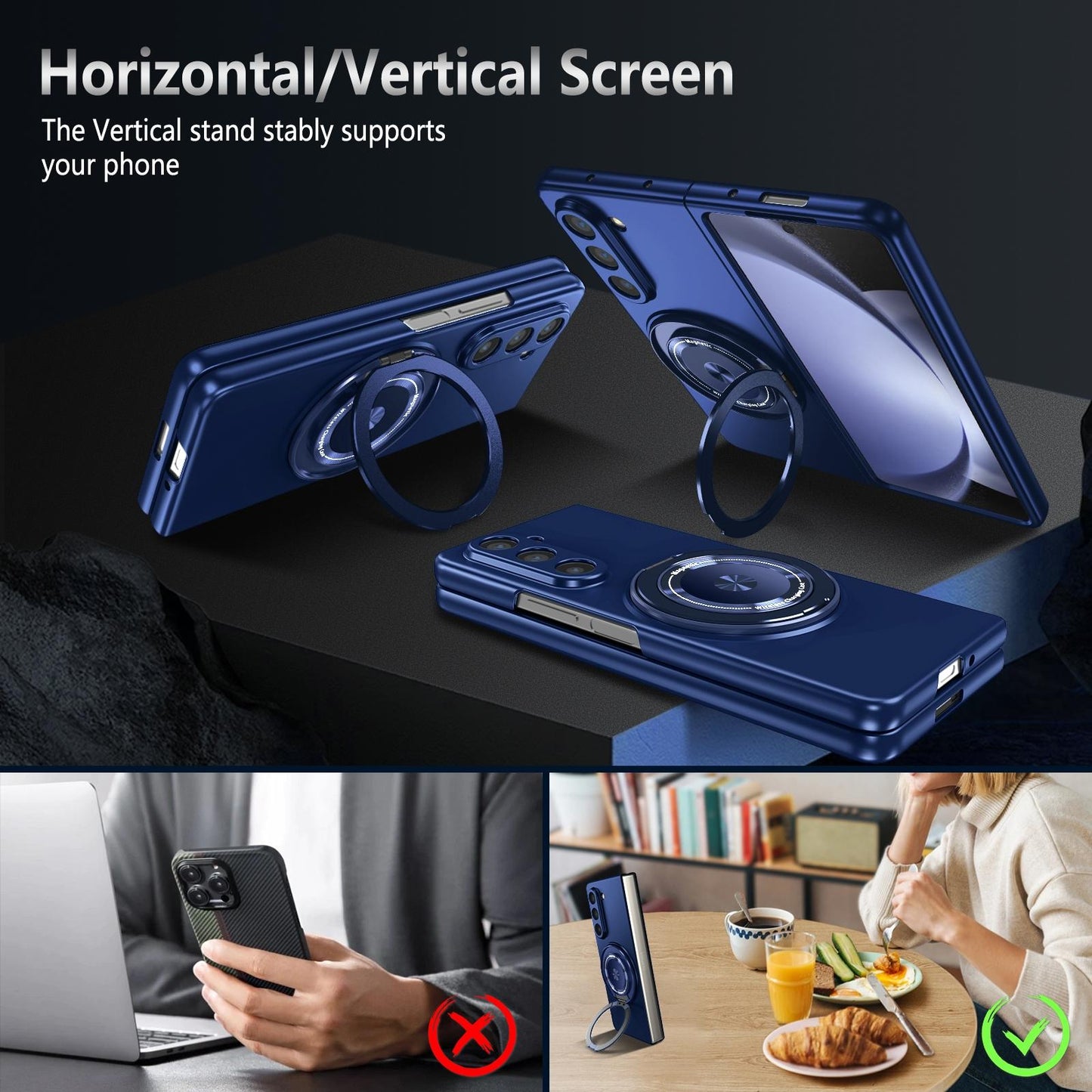 Shockproof 360 Degree Rotating Case for Samsung Galaxy z Fold 4 / 5g - Black