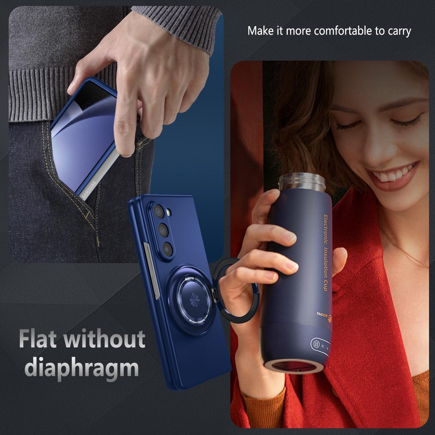 Shockproof 360 Degree Rotating Case for Samsung Galaxy z Fold 4 / 5g - Black