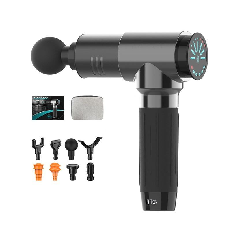 7-Speed Fascia Muscle Vibration Massager - Fitness Massage Gun Bright Gray
