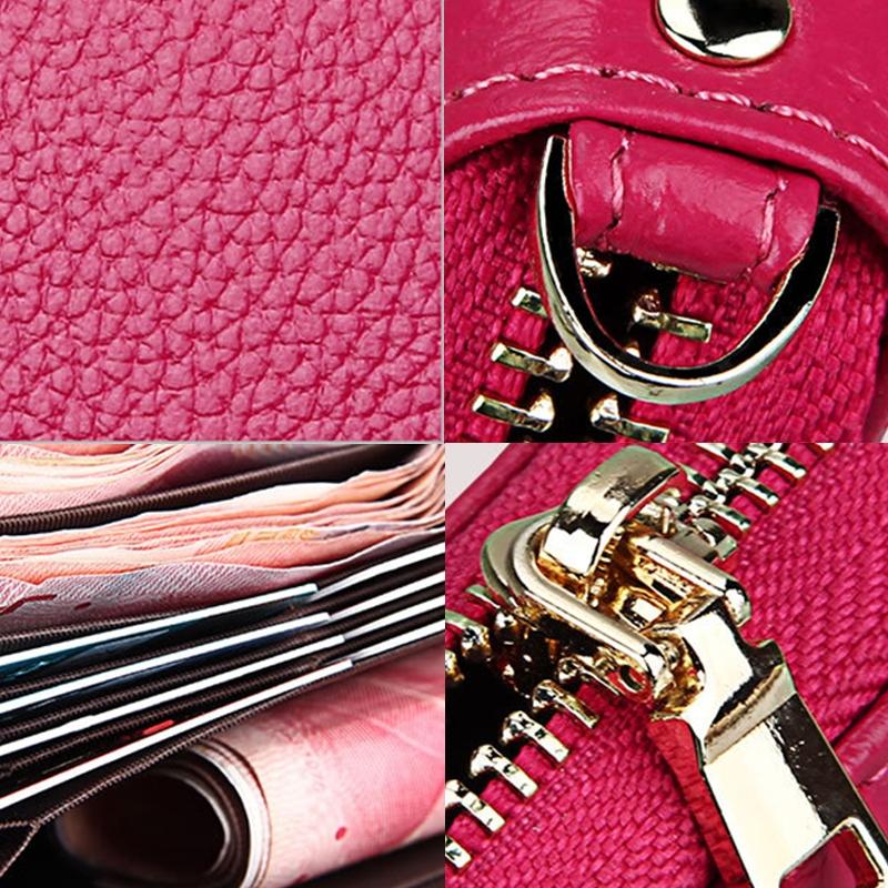 Leather Rfid Card Holder Wallet with Hand Strap - Coffee