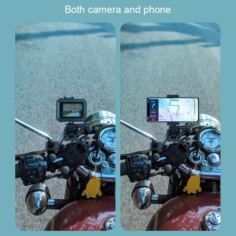 Universal Motorcycle Phone Bracket for Action Cameras - Cyan