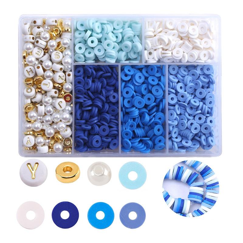6 Piece Soft Pottery Beading Set For Diy Bracelets & Necklaces - Purple
