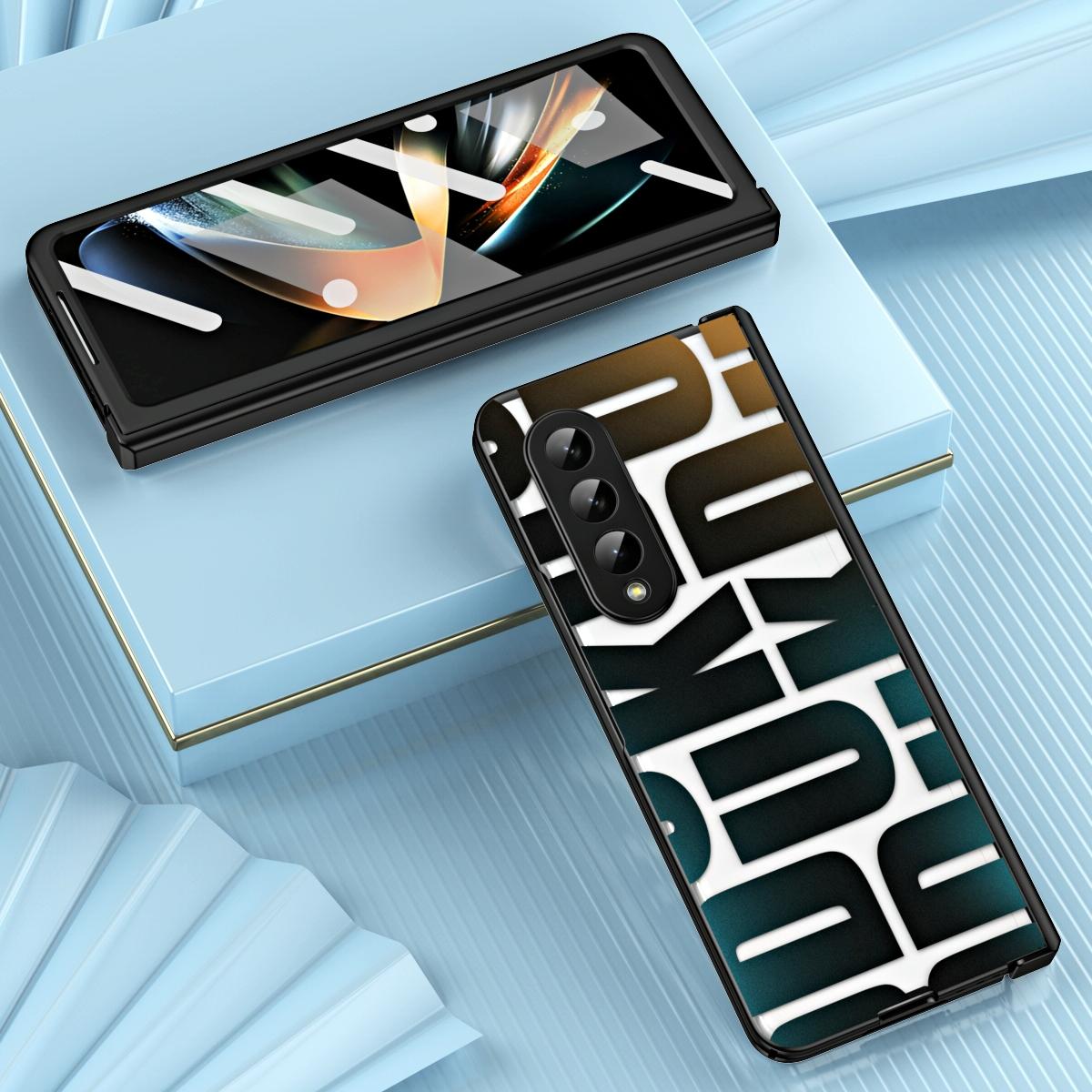 Foldable Electroplated Phone Case for Samsung Galaxy z Fold 4 5g with Hinge - Tyrant Gold