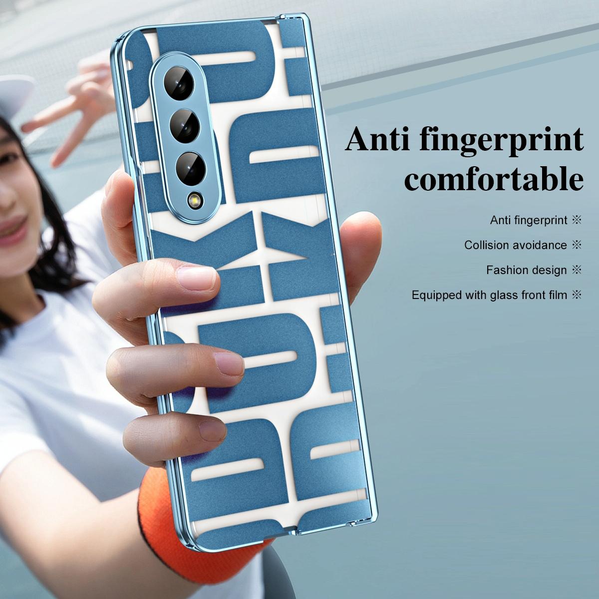 Foldable Electroplated Phone Case for Samsung Galaxy z Fold 4 5g with Hinge - Tyrant Gold