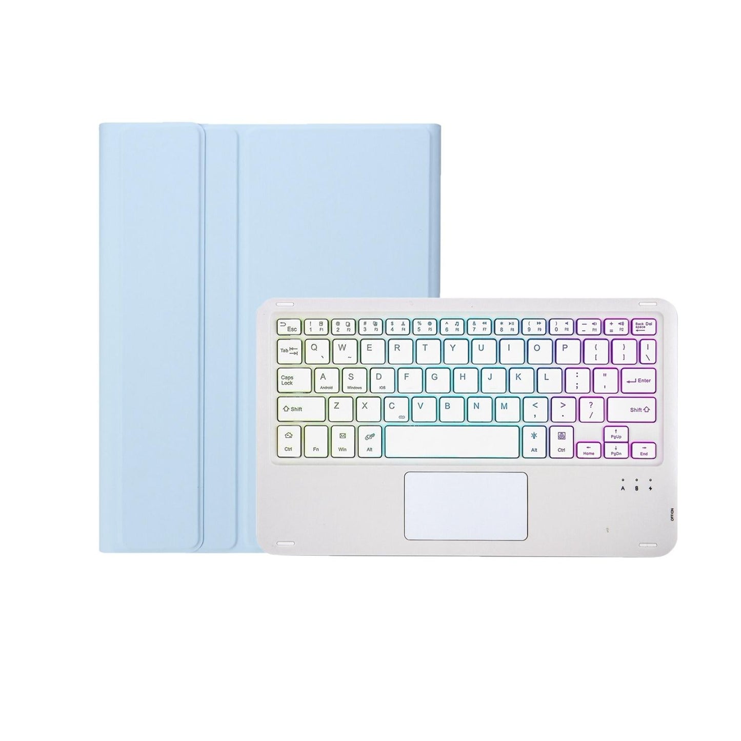 Bluetooth Keyboard Leather Case For Ipad 9.7 2018 & 2017 / Pro 9.7 / Air 2 With Touch Pad & Backlight - Mint Green