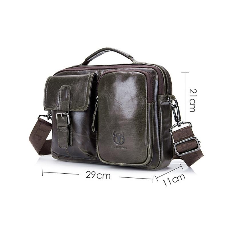 Retro Leather Men Shoulder Bag - Brown