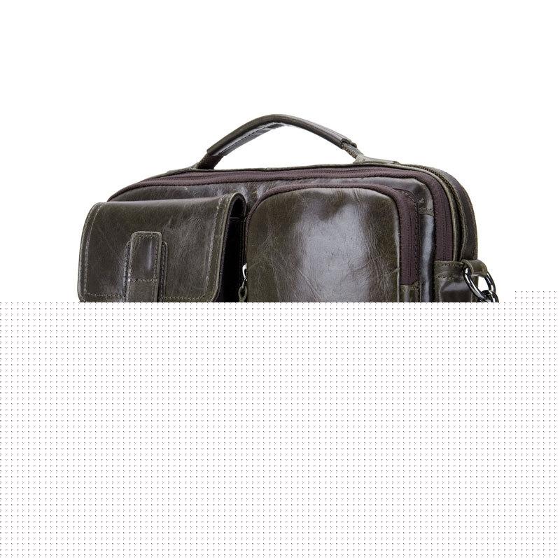 Retro Leather Men Shoulder Bag - Brown