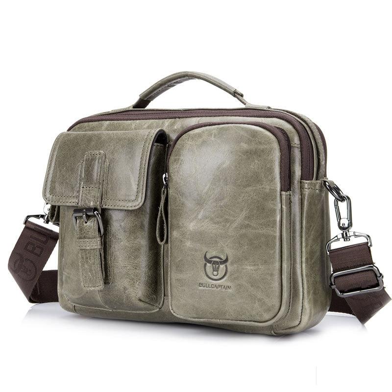 Retro Leather Men Shoulder Bag - Brown